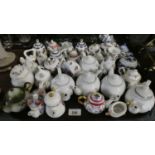 A Tray Containing Miniature Teapots, Coffee Pots etc