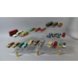 A Tray Containing Twenty-four Vintage Dinky Diecast Cars and Three Petrol Pumps