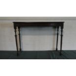 An Oak Hall Narrow Side Table on Turned Supports, 106cm Long