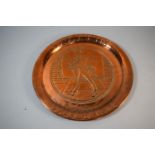 A Copper Advertising Tray for Johnnie Walker Whisky Born 1820, Still Going Strong, 34cm Diameter
