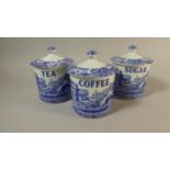 A Set of Three Spode Italian Storage Jars for Coffee, Tea and Sugar