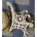 A Pair of Cast Metal Garden Bench Ends