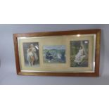 A Gilt Framed Triptych of Pre Raphaelite Prints