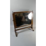 A Rectangular Swing Dressing Table Mirror with Brass Finial and Carrying Handles, 50cm Wide