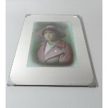 A Vintage Photograph of a Lady Mounted on Mirror Back, 46cm High