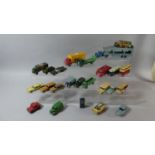 A Tray Containing Twenty Three Vintage Play Worn Dinky Toys to Include Cars, Vans, Buses, Car
