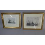 A Pair of Framed Oriental Prints together with a Pair of Limited Edition Prints Depicting Fishing