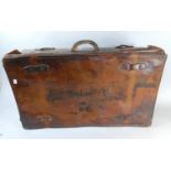 A Late 19th/Early 20th Century Leather Suitcase, 72cm Wide