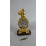 A French Style Ormolu Mantle Clock, the Finial Depicting Napoleon Sat on Globe with Eagle by his