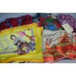 A Collection of Silk Scarves to include Hermes, Laura Ashley, Richard Allen etc