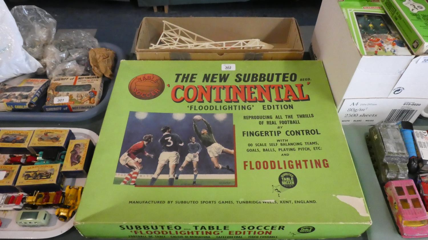 A Boxed Subbuteo Continental Flood Lighting Edition Set with Extra Accessories