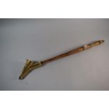 An Ecclesiastic Brass Mounted Turned Wooden Candle Snuffer, 59cm Long