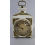 A French Style Ormolu Mounted Alabaster Carriage Clock, the Dial Inscribed For Edward, Glasgow and