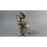 A Lladro Study of Mexican Boy with Donkey, Chip to Hat