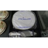 A Boxed Royal Worcester Cake Plate and Knife