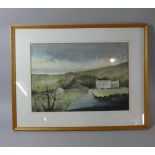 A Framed Water Colour Depicting Moorland Farm House