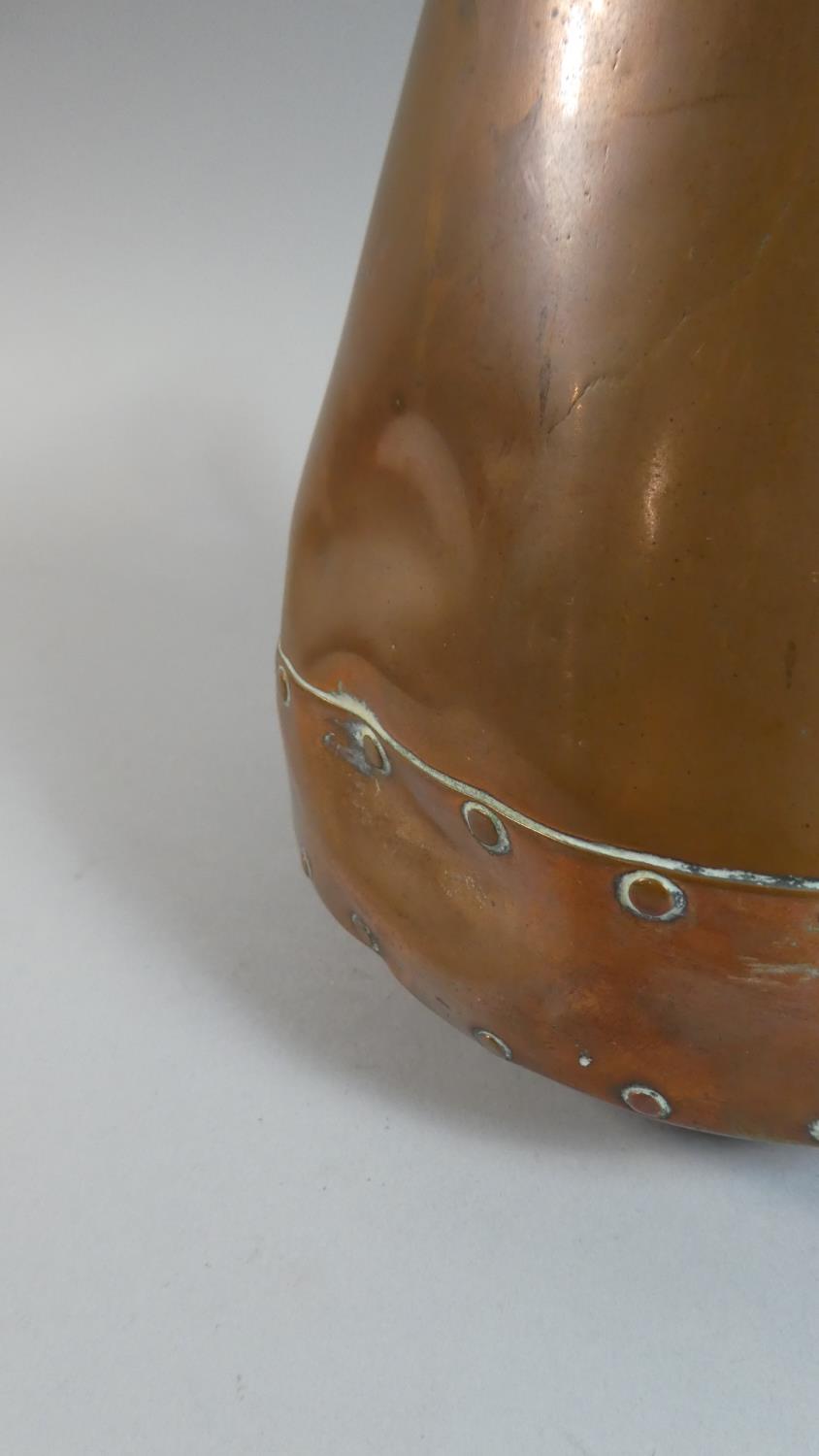 A Hand Beaten Silver Rimmed Copper Jug in the Arts and Crafts Style, 17.5cm High - Image 3 of 5