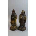 A Pair of Chinese Resin Figures of Fu (God of Prosperity) and Shou (God of Longevity), Each 27cm