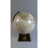 A Cram Classic American Table Globe on Wooden Stand with Brass Plaque Inscribed "Lifeboats", 33cm