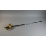 A 20th Century Ornamental Sword with Brass Guard and Etched Blade