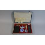 A Cased Chinese Writing Set to Include Writing Brushes, Ink, Seal etc