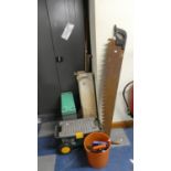 A Collection of Various Garden Tools, Cross Cut Saw etc