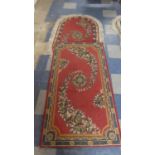 Two Matching Hearth Rugs on Red Ground