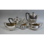 A Five Piece Silver Plated Teaservice