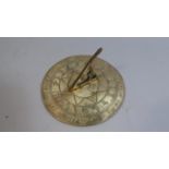 A Reproduction Brass Sundial, 18.5cm Diameter