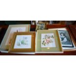 A Collection of Four Botanic Water Colours and Various Prints