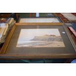 Two Framed Water Colours, Beach Scenes, Alice M Hobson 1895 and Village Street