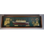 A Wall Hanging Reproduction Diorama, the Titanic 1912, 80cm Wide