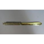 A Copper Oriental Page Turner with Ornately Decorated Handle, 27cm