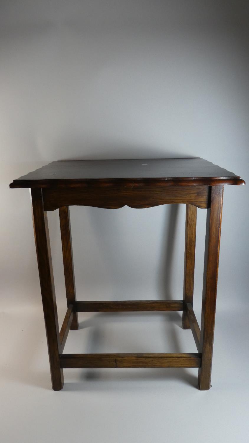 An Edwardian Oak Rectangular Topped Occasional Table, 56cm Wide