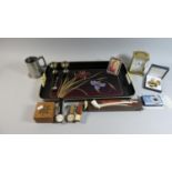 A Tray of Sundries to Include Wrist Watches, Carriage Clock, Clay Pipe, Canon Digital Camera, Pocket