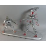 A Metal Study of Fighting Robot and Alien Constructed From Bolts, Screws, Chains Etc, 68cm Long