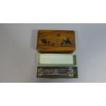 A Souvenir Olive Wood Box, Jerusalem Decorated with Camels and Palm Together with a Band Master