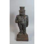 A Cast Iron Winston Churchill Door Porter, 37cm High