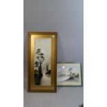 Two Oriental Style Paintings Signed T Hilsley 1955