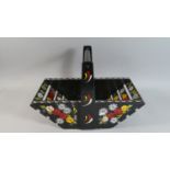 A Painted Bargeware Style Wooden Flower Trug, 46cm Long