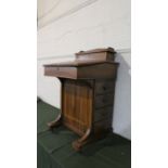 A Late 19th/Early 20th Century Inlaid Davenport with Hinged Lid to Fitted Interior, Four Side