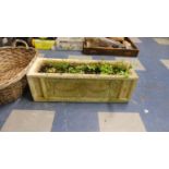 A Reconstituted Stone Rectangular Planter, 74cm Wide