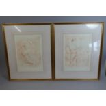 A Pair of Limited Edition Print of Classical Maidens, Signed by the Artist in Pencil to Border, Each