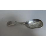 A Victorian Silver Tea Caddy Spoon with Etched Bowl, London 1846