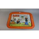 A Vintage Mid 20th Century Metal Child's Bed Tray, Popeye