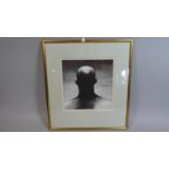 A Framed Watercolour Depicting Back of Gents Bald Head, Monogrammed R F 1965, 25cm Square