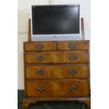 A Modern TV Cabinet in the Form of a 19th Century Chest of Two Short and Three Long Drawers with