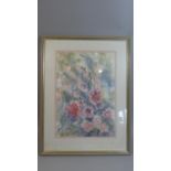 A Framed Water Colour Still Life, Lavatera