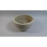 A Large Stone Mortar, 28cm Diameter, Chip to Pourer