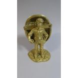 A Brass Study of Gent with Coracle, 16cm High